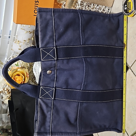 HERMES Fourre Tout large MM toile canvas tote EUC - Picture 4 of 12